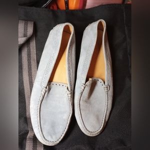 Tod's Loafers, 39 Gommino Driving Shoes in Blue Suede